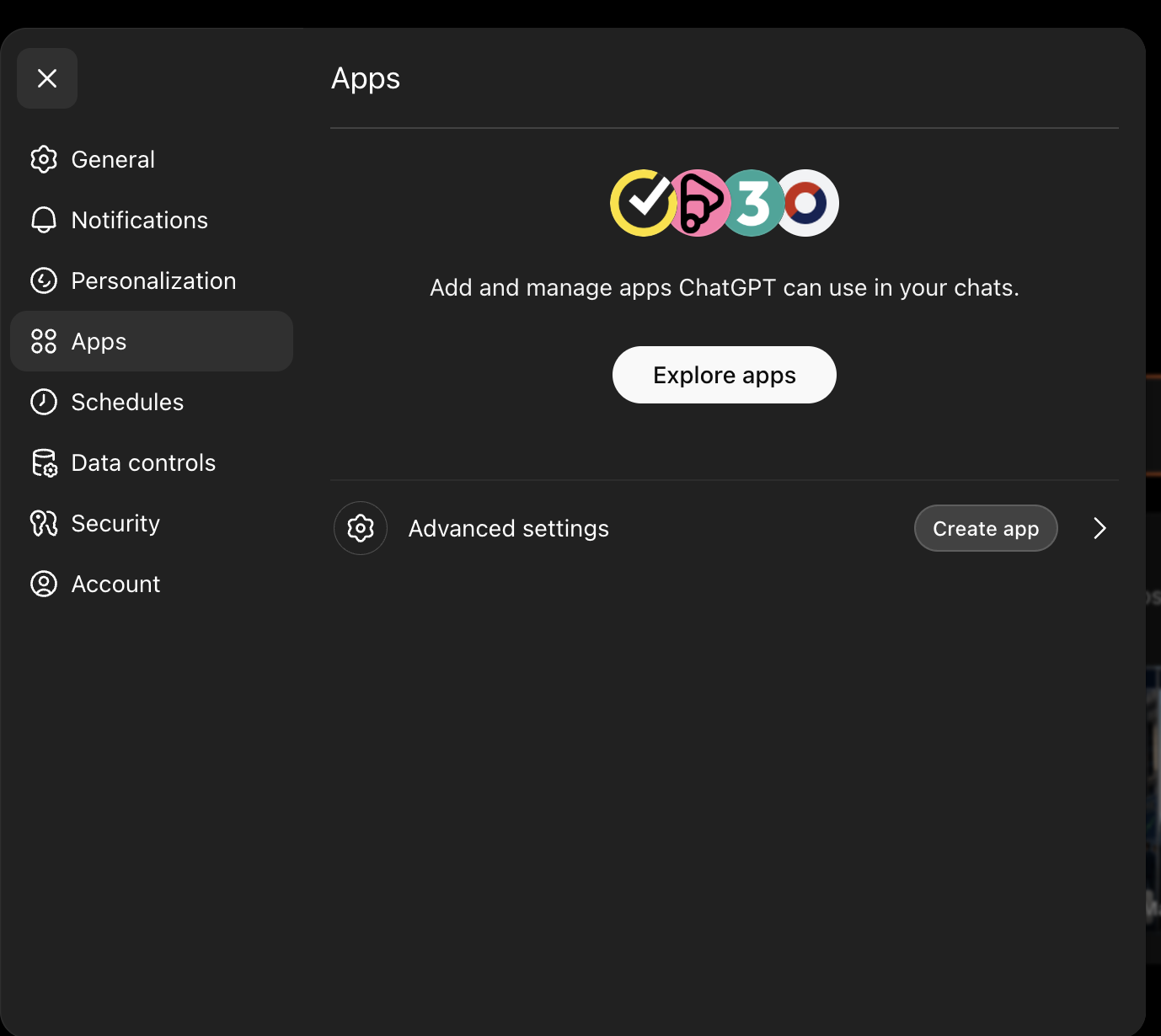 ChatGPT Developer mode toggle and Create custom connector option in the Connectors settings